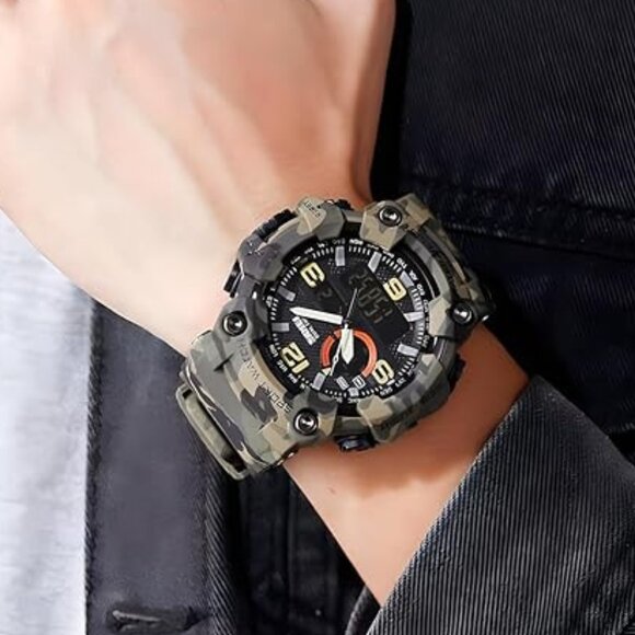 Men's Large Face Outdoor Sports Watches Military S-Shock Watch Waterproof- - Picture 1 of 5